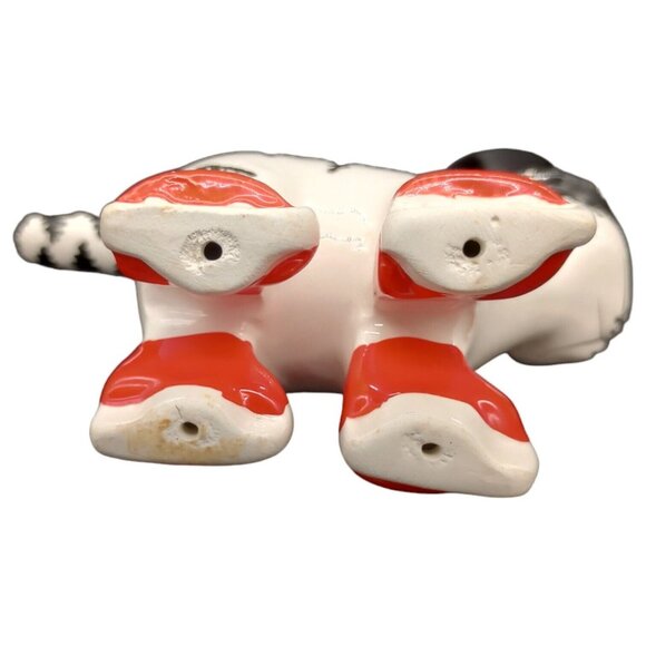 Vtg Christmas Cat Ornament Ceramic Black White Red Boots Top Hat Holiday Kliban - Picture 7 of 16